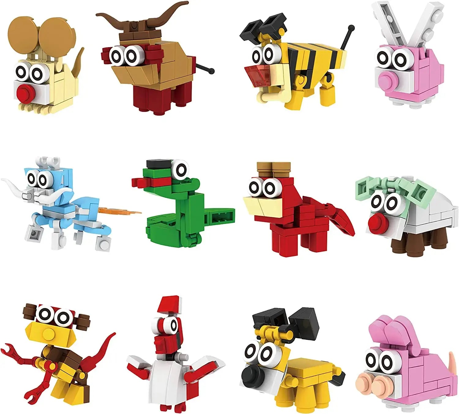 26pcs Building Blocks Animals Prefilled Hearts with Kids Valentines Cards 2025 Valentine Exchange Cards &24pcs